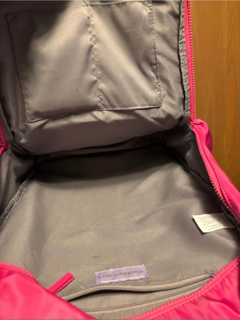 Steve Madden Hot Pink Nylon Backpack with Front Pockets